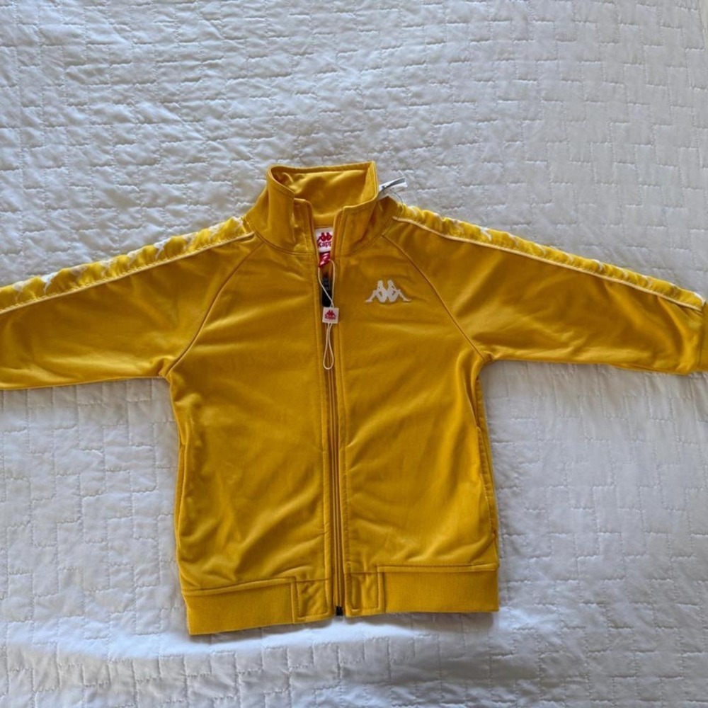 Kappa Banda Anniston Yellow Track Jacket Kids Size 4 Years‎ 104cm Logo Tape Zip